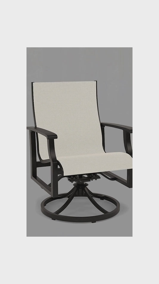 Newport Sling Swivel Dining Chair