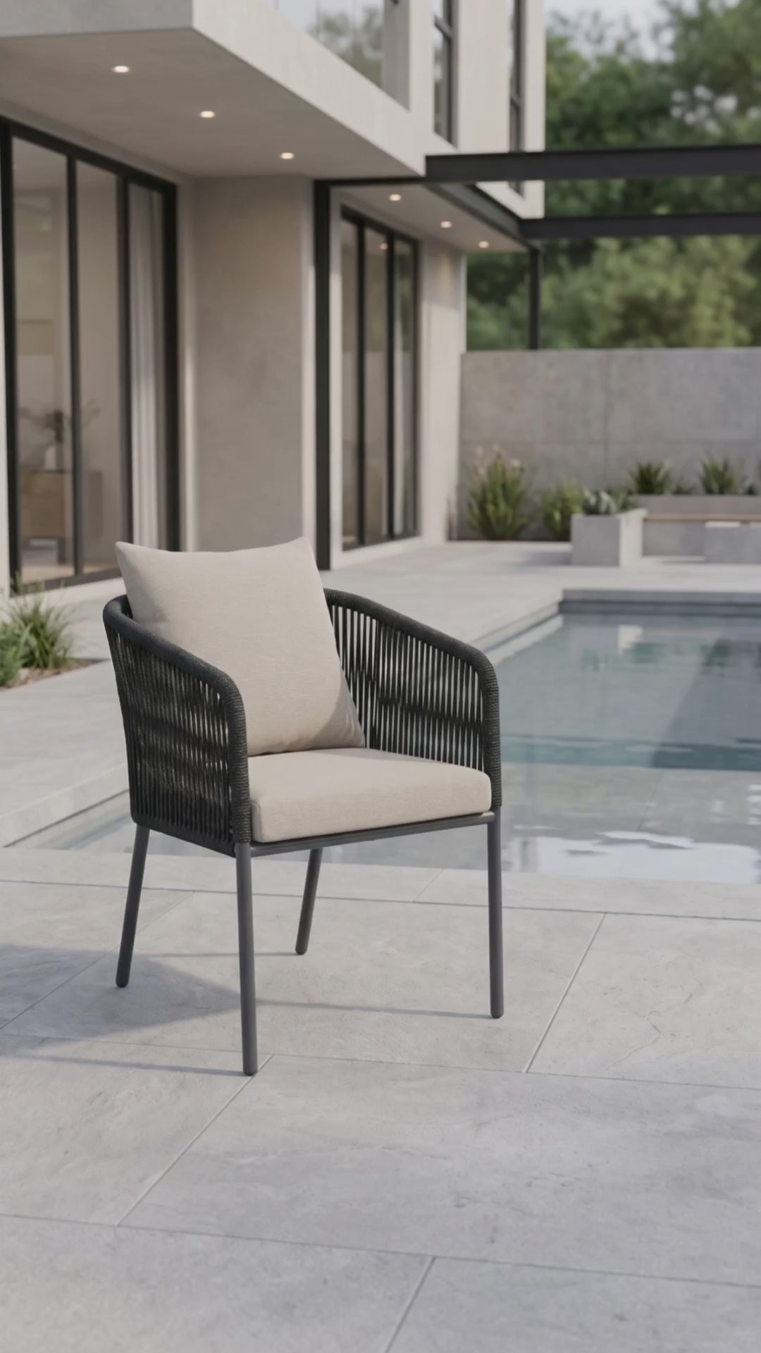 Villa Condo Club Chair by Paddy O' Furniture featuring a sleek frame and comfortable cushions.