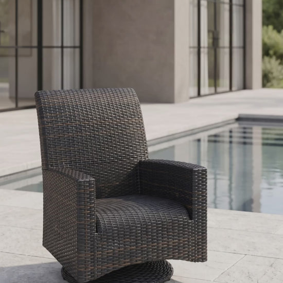 Ventura Club Swivel Glider with built-in cushions and smooth swivel motion from Paddy O' Furniture