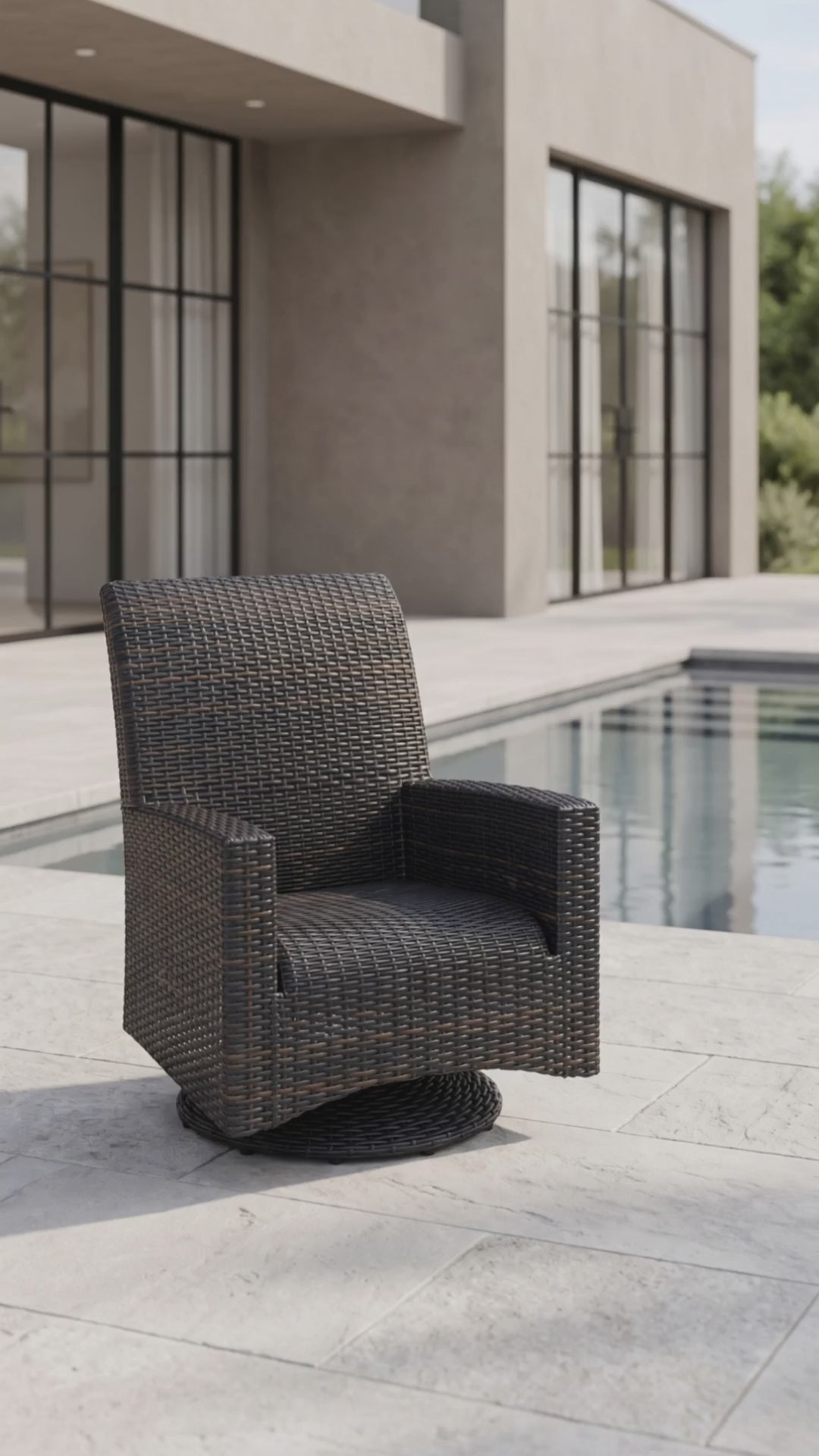 Ventura Club Swivel Glider with built-in cushions and smooth swivel motion from Paddy O' Furniture