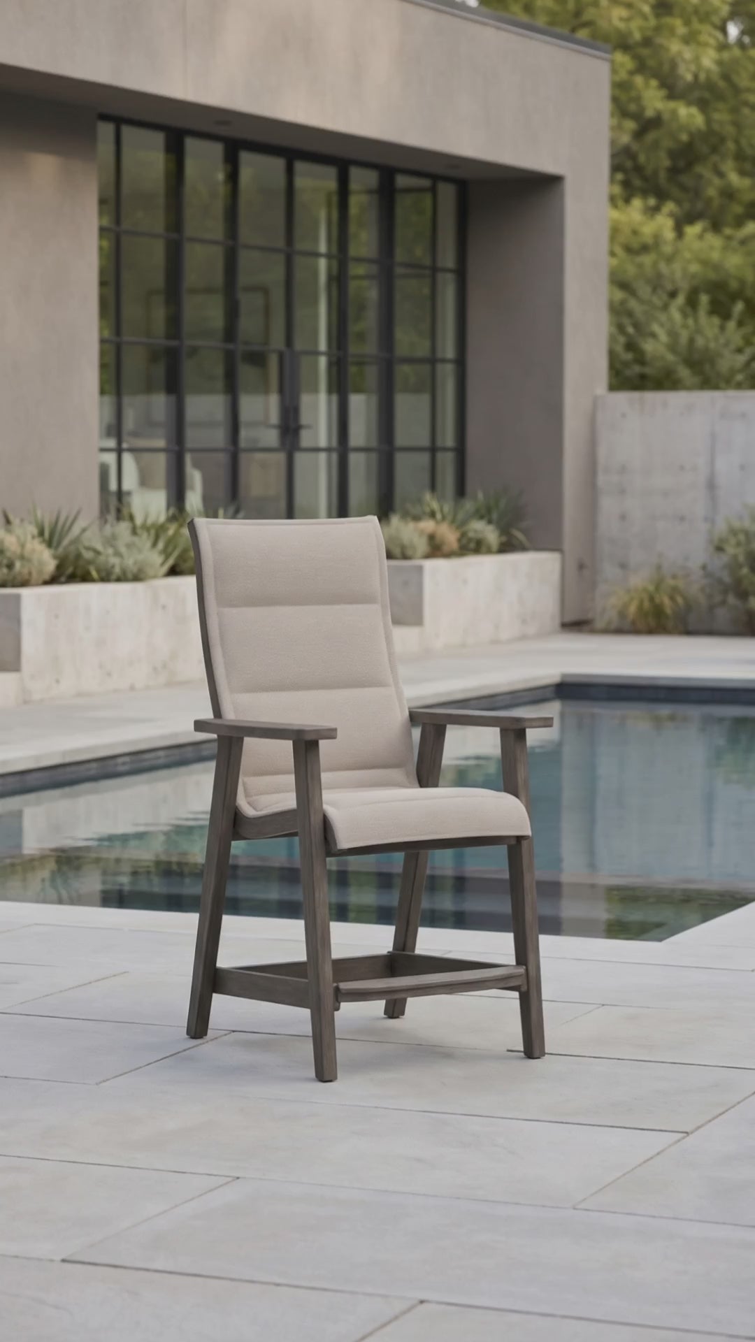 Elevated Outdoor Patriot Padded Sling Balcony Chair in Bliss Fabric