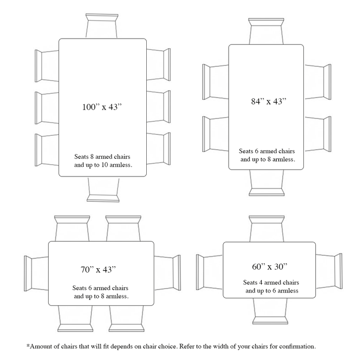 Basic Rectangular Table Chart Rectangular Dining Tables - Multiple Colors and Sizes – Paddy O' Furniture