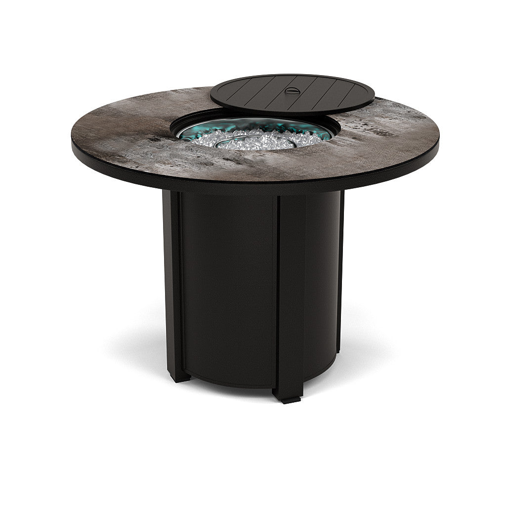 54" Round Balcony Fire Pit Table - Multiple Colors and Top Patterns